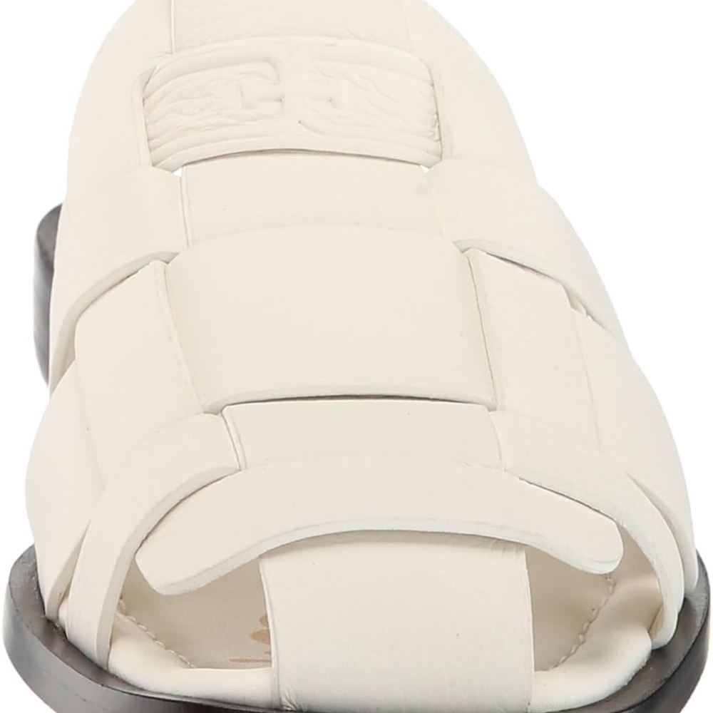 Sam Edelman Dina Fisherman Mule Slides White Leather Woven Sandals Size 8 NIB - Picture 6 of 7